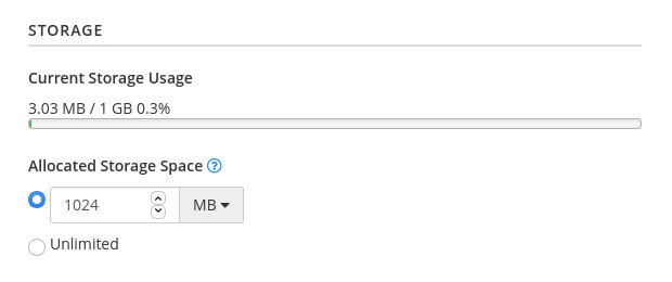 The email storage settings in cPanel let you change the size of your mailbox.